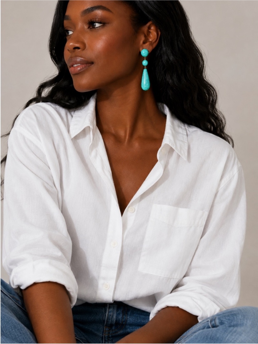 New! Turquoise Drop Earrings NWOT - Picture 2 of 3